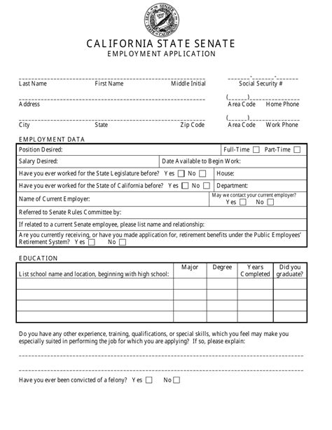 California Employment Application Form Guide And Requirements