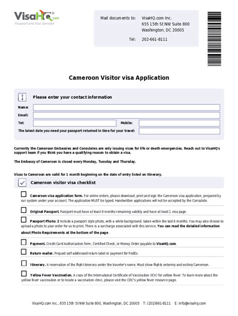 Cameroon Visa Application Form: A Step-By-Step Guide