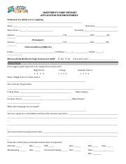 Camp Courant Application Guide