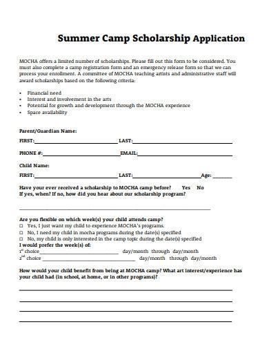 Camp Scholarship Application: Apply Now And Fund Your Adventure