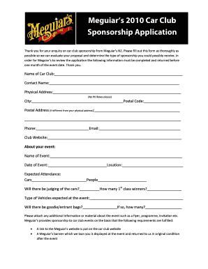 Car Sponsorship Application: Get Sponsored To Drive Your Dreams