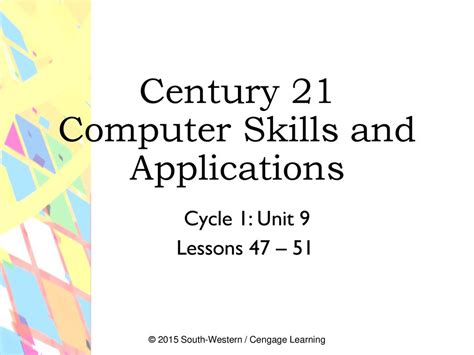 Century 21 Computer Skills And Applications Essentials