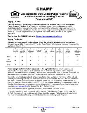 Champ Housing Application Guide And Requirements