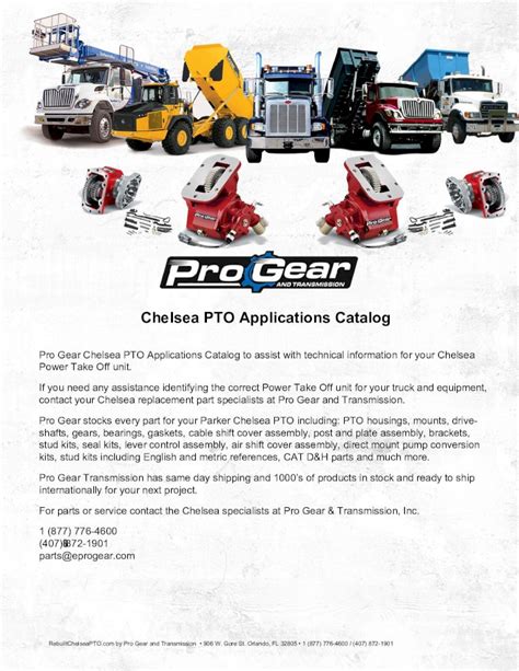 Chelsea Pto Application Catalog Guide