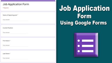 Classroom Job Application With Google Form Template