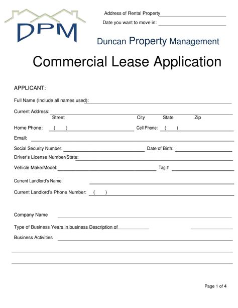 Commercial Lease Application Template Made Easy