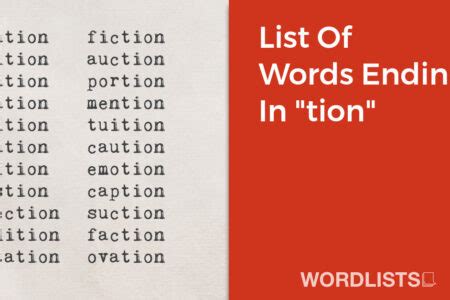 Common Words Ending In Tion: A Comprehensive List