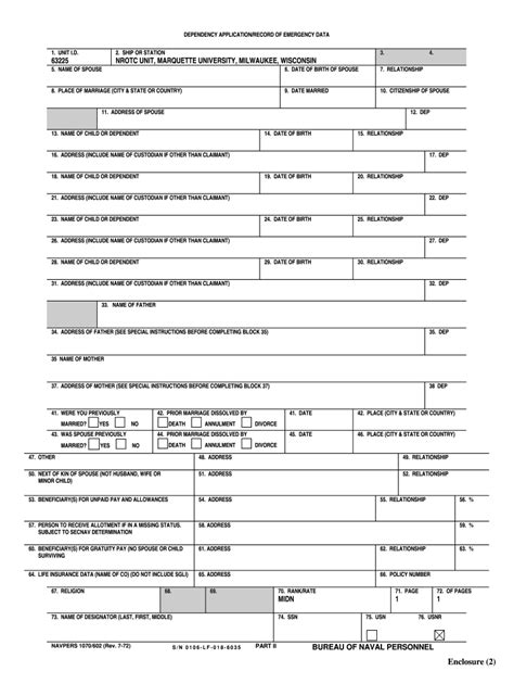 Complete Navpers 1070 602 Dependency Application Form Guide