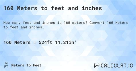 Convert 160 Meters To Feet Instantly