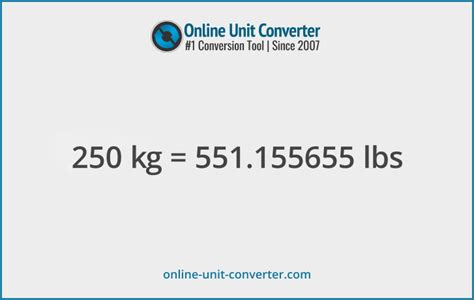 Convert 250 Kg To Lbs Easily And Accurately Today