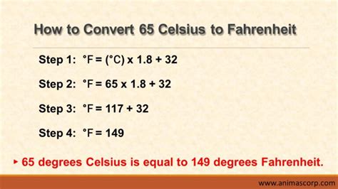 Convert 65 Celsius To Fahrenheit Easily