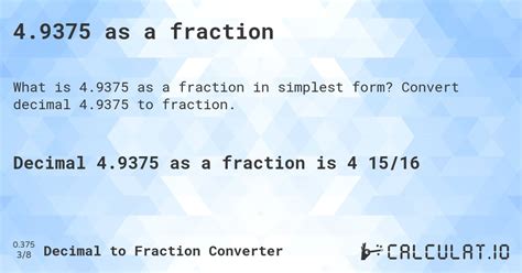 Convert.9375 To A Fraction