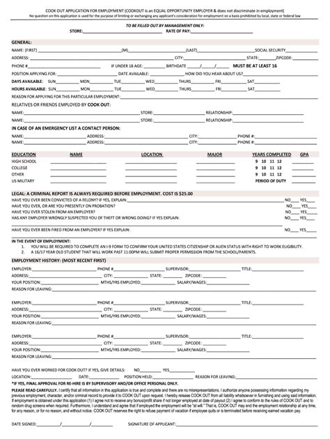 Cookout Application Online: Easy Job Apply Process