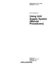 Da Pam 710-2-1: Army Supply Policy Guidance