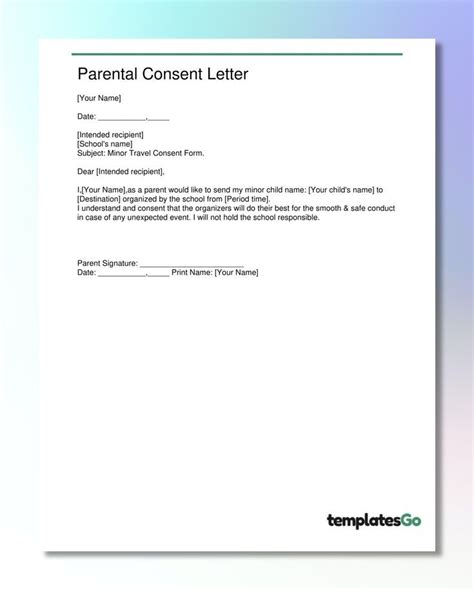 Dad Application Form: Simple Parental Consent Template