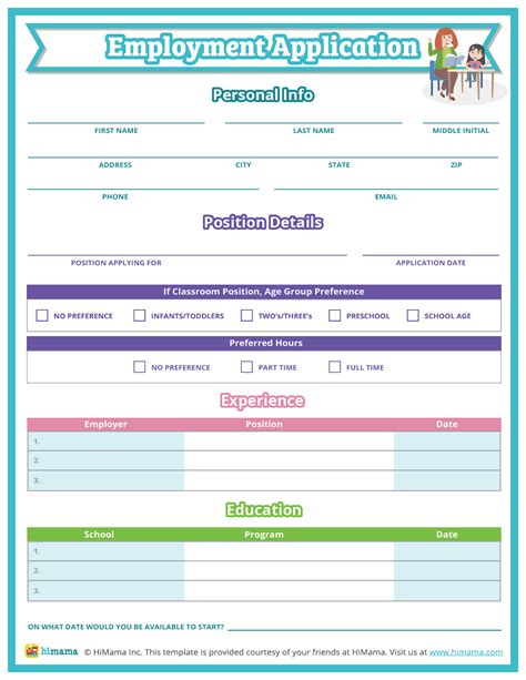 Daycare Application For Employment Made Easy And Simple