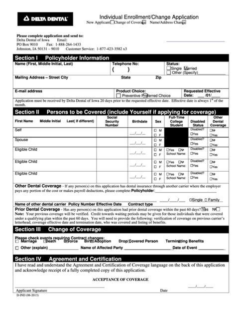 Delta Dental Application Form Guide And Requirements