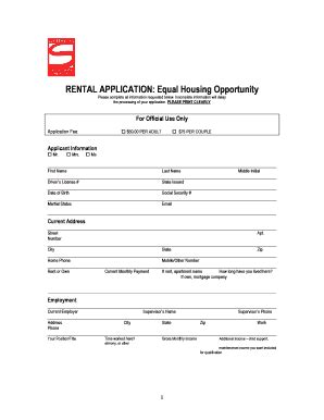 Equal Housing Opportunity Rental Application Made Easy