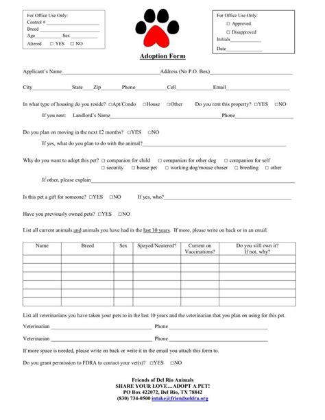 Example Dog Adoption Application Form And Process