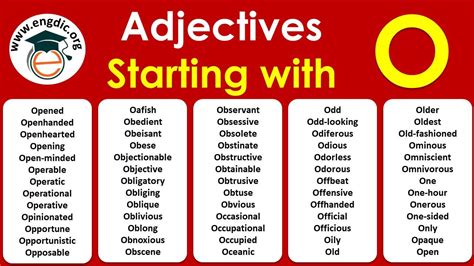 Exploring Adjectives Starting With The Letter O