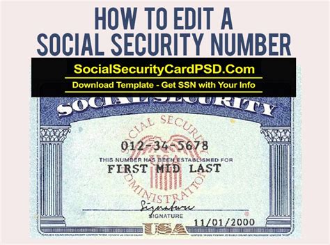 Free Editable Social Security Card Template Download