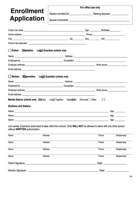 Free Preschool Application Form Template And Guide