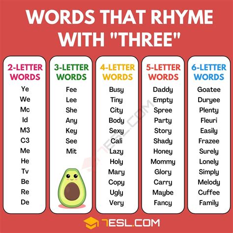 Fun Rhyming Words For Kids With The Word Tree