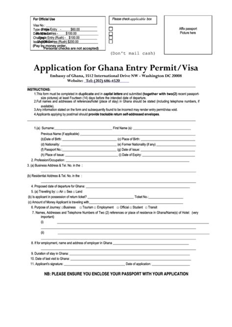 Ghana Visa Application Form Pdf Download Guide