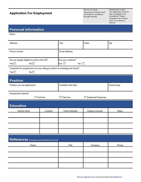 Google Docs Employment Application Template For Easy Hiring