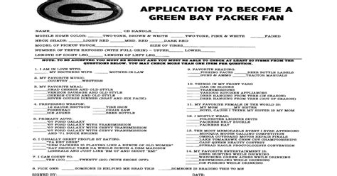 Green Bay Packer Fan Application Guide