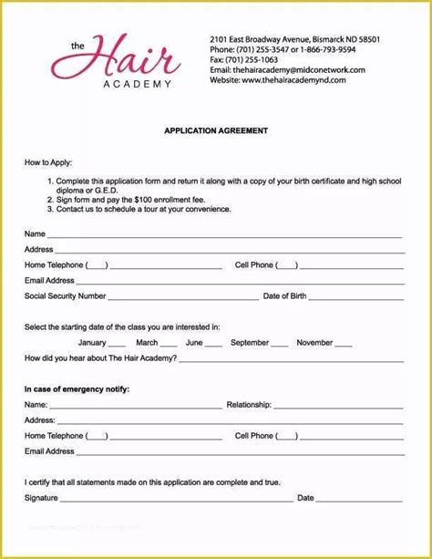 Hair Salon Employment Application Guide