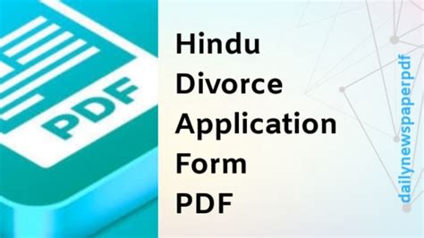 Hindu Divorce Application Form Download And Procedure