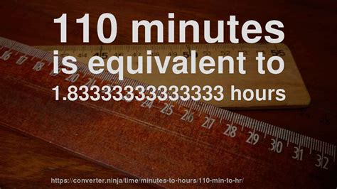 How Long Is 110 Minutes In Hours And Minutes