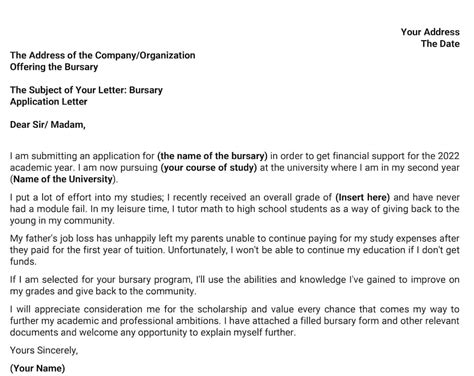 How To Write A Bursary Application Letter