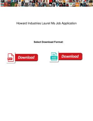 Howard Industries Laurel Ms Job Application Guide