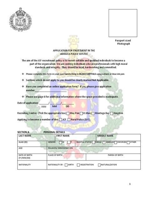 Jcf Application Form Requirements And Guidelines