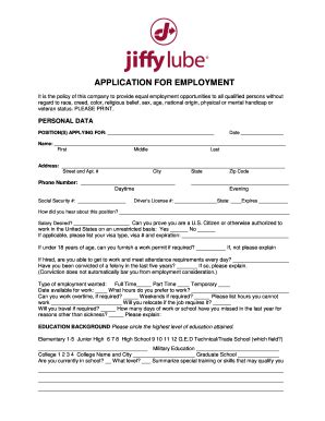 Jiffy Lube Employment Application: Start Your Career Today