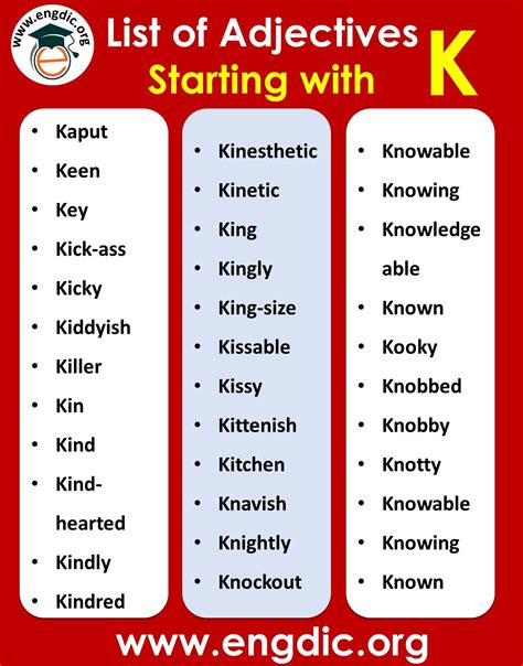 Killer Adjectives Starting With K To Enhance Your Writing