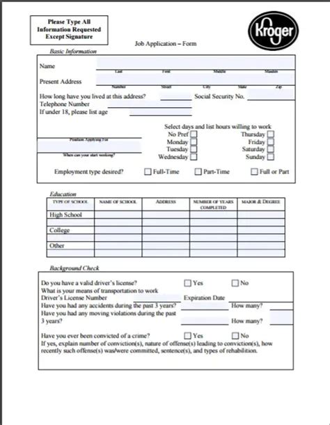 Kroger Job Application Pdf Download And Instructions