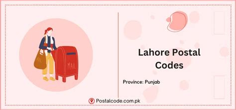 Lahore Postal Code - Complete List Of Zip Codes