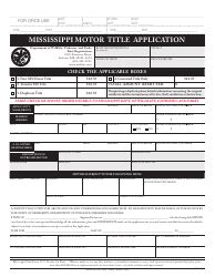 Mississippi Motor Vehicle Title Application Made Easy