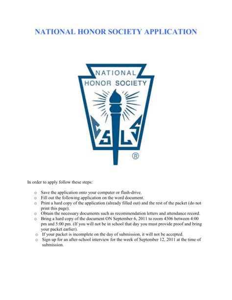 National Honor Society Application Form: A Step-By-Step Guide