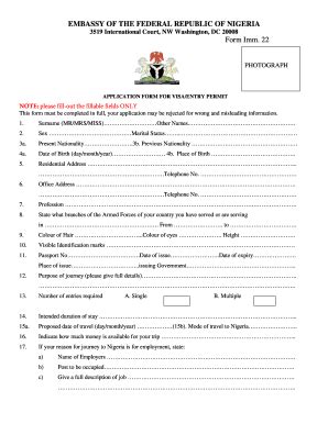 Nigeria Passport Application Form Pdf Download Guide