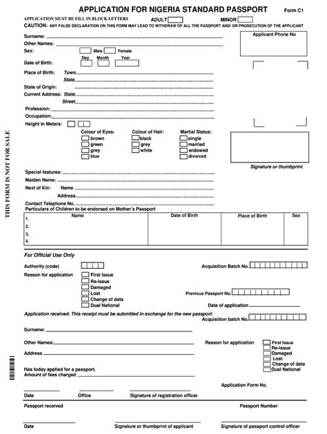 Nigerian Passport Application Form Pdf Download Guide