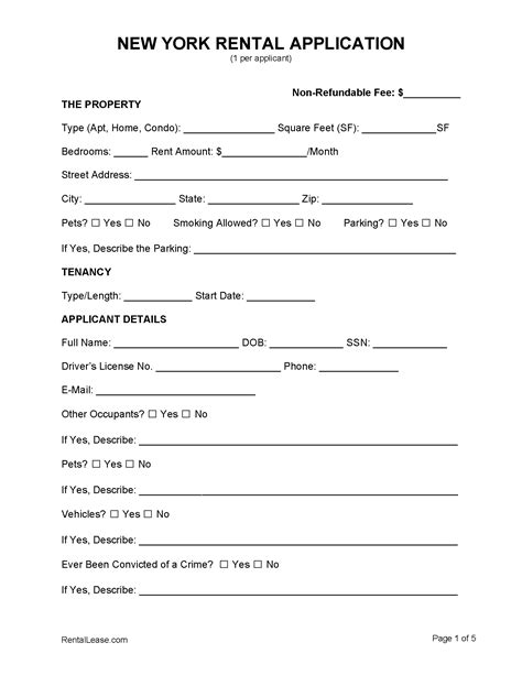 Ny Rental Application Form Pdf Download