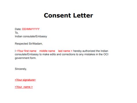 Oci Consent Letter For Adults: Requirements And Sample