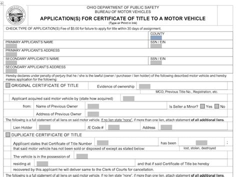 Ohio Title Application: A Step-By-Step Filing Guide