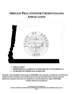 Oregon Practitioner Credentialing Application Guide