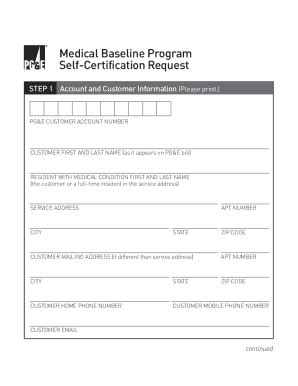 Pg&E Medical Baseline Program Application Guide