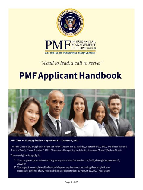 Pmf Applicant Handbook: Guide To Success